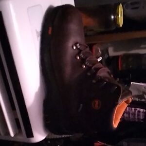 Timberland PRO Dark Brown Boots with Orange Accents